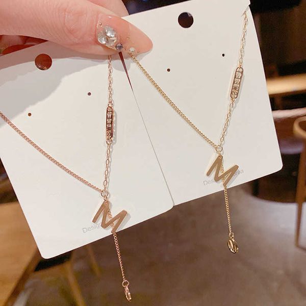 

new women's light xury chain in 2021 titanium steel rose gold pendant, Silver