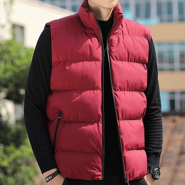 

men's vests fashion sleeveless vest men winter mens jacket man thicken warm coats waistcoats with pockets plus size, Black;white