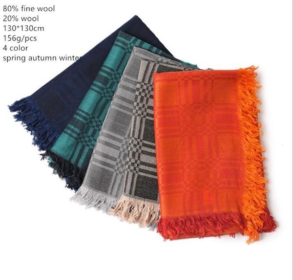 

scarves naizaiga 80% fine wool 20% cashmere blending double-sided jacquard plaid women warm 130cm square shawl , ,sn711, Blue;gray