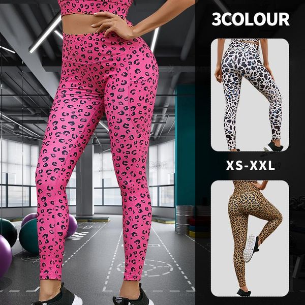 

yoga outfit bkrive leopard seamless pant high elastic sports fitness legging women waist gym scrunch burunning training