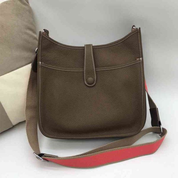 

65% off store online khaki 27cm diagonal large wide strap leather shoulder bag fashion new lychee pattern