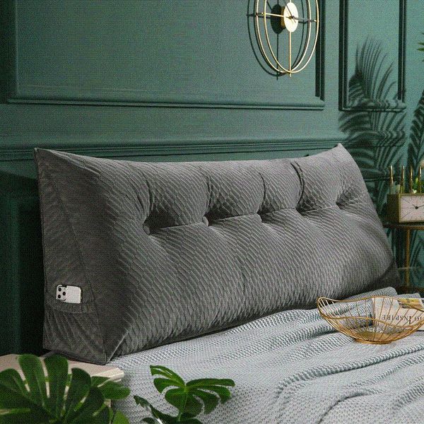 

cushion/decorative pillow triangular bedside cushion double backrest decor home soft floor seat washable long pillows for sleeping with fill
