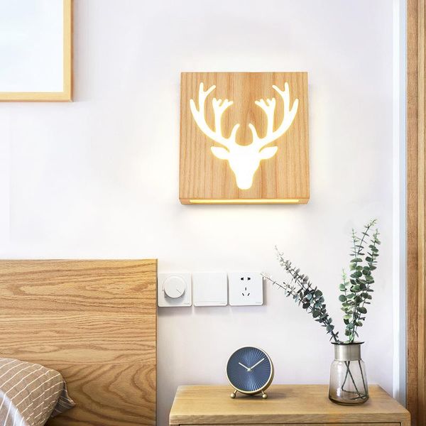 

wall lamp modern led wood sconce nordic indoor lighting fixture living bedroom bedside restaurant kitchen minimalist decor light