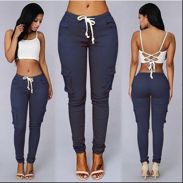 

8 color 7 sizes good elastic nice material packets pencil 2021 new design fashion soft suitable skinny female ladies pants, Blue