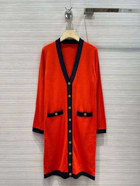 

high-end famous brand womens autumn and winter elegant casual collar breasted long wool cardigan coat for women, Black
