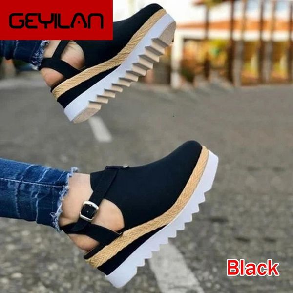 

high heel shoes woman sandals vintage flat platform ladies shoes women fashion comfortable sandals female sandalias mujer, Black