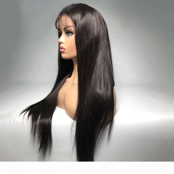 

straight lace front wig factory wholesale price virgin human hair wigs on promotion 100% virgin hair, Black