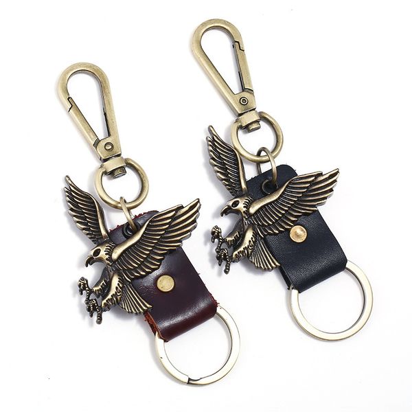 

key rings punk alloy eagle leather chain tourist gift, Slivery;golden