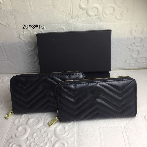 

fashion single zipper designer men women embossed leather wallet lady ladies long purse have box 60017-3, Red;black