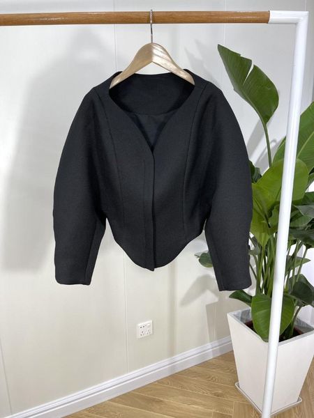 

women's jackets 2021fw autumn women batwing sleeve black jacket female chic luxury coat overcoat ddxgz2 10.15, Black;brown