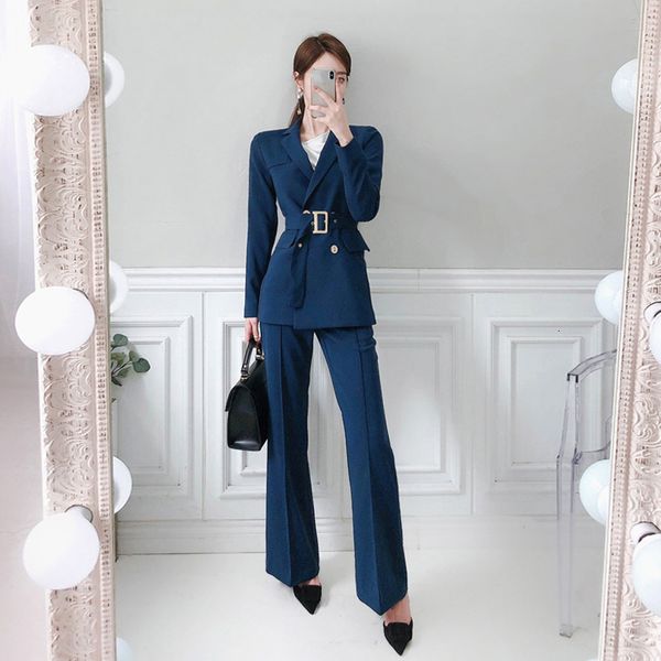 

new arrival fashion comfortable suits slim double breasted and long pants temperamental elegant pant suit 5oor, White;black