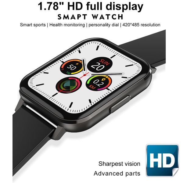 

dt x smart watch 1.78 inch hd screen ip68 waterproof heart rate monitor fitness tracker sport band for smart phone
