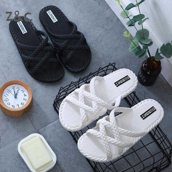 

2021 woman sandals women's slippers korean edition summer indoor antiskid slippers fashionable outdoor shoes for young girls, Black