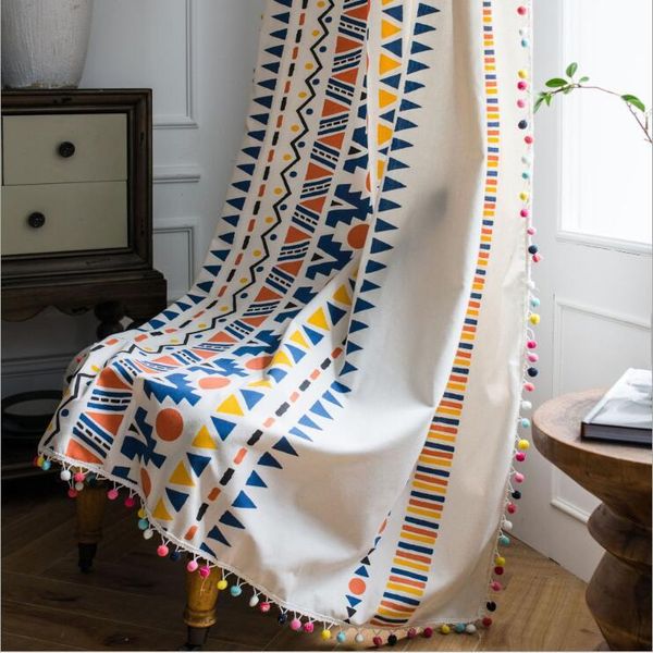 

curtain & drapes cotton tassel width 150cm living room window jacquard semi-blackout curtains panel voile for decoration