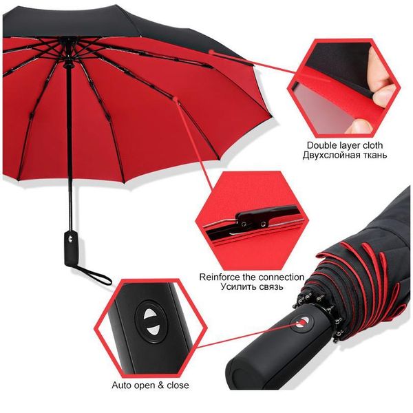 

windproof double matic folding umbrella female male ten bone car luxury large business umbrellas men rain women gift jllrks