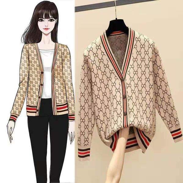 Mode Strickjacken Für Frauen Neue Frühling Herbst supre Damen Mantel Strickjacke Pullover V-ausschnitt Jacke