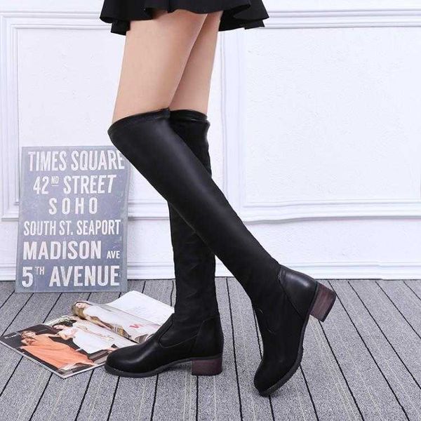 

boots big size 9 10 11 12 thigh high knee over the women ladies shoes woman winter, Black