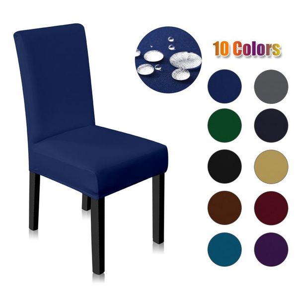 

chair covers solid color waterproof dining elastic stretch removable slipcovers for room banquet wedding kitchen