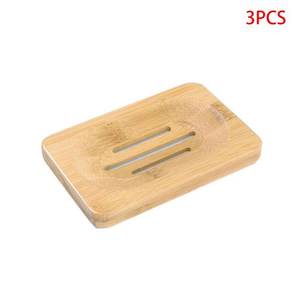 

hooks & rails 3pcs wooden soap dish bamboo holder mold mildew-proof draining sanitary box 7.9x12cm