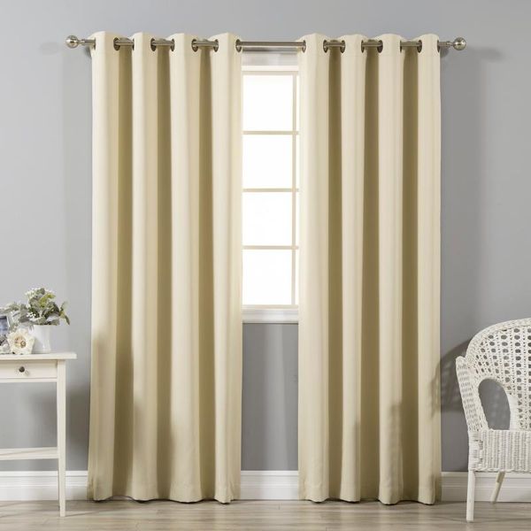 

curtain & drapes bedroom blackout curtains panels - energy saving thermal insulated solid grommet drapery for living room ( 215x215 cm )