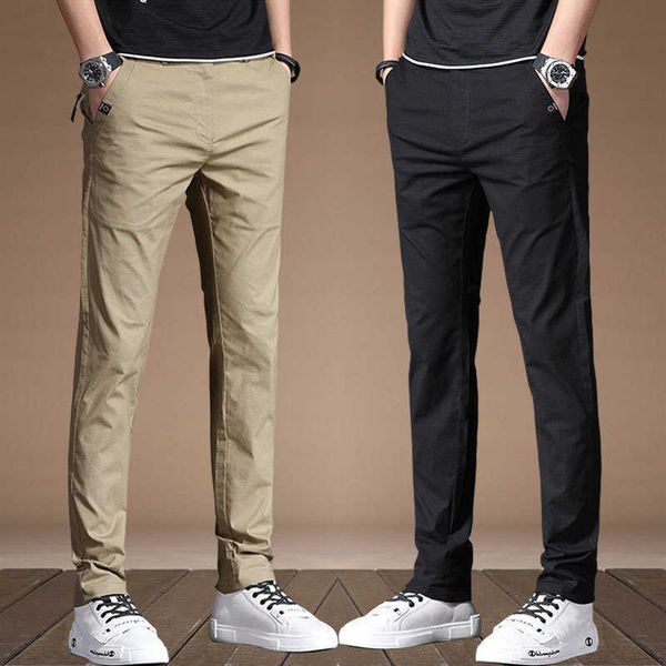 

summer thin casual pants men's korean slim legged busins work pants, Black