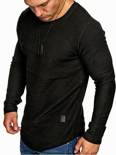 

men round neck patched tee m41h#, White;black
