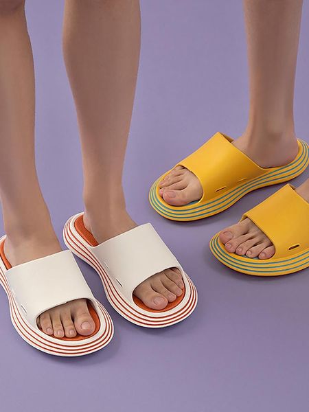

slippers runway women summer shoes outside eva outdoor slides men soft thick sole non-slip beach pool sandals indoor bath, Black