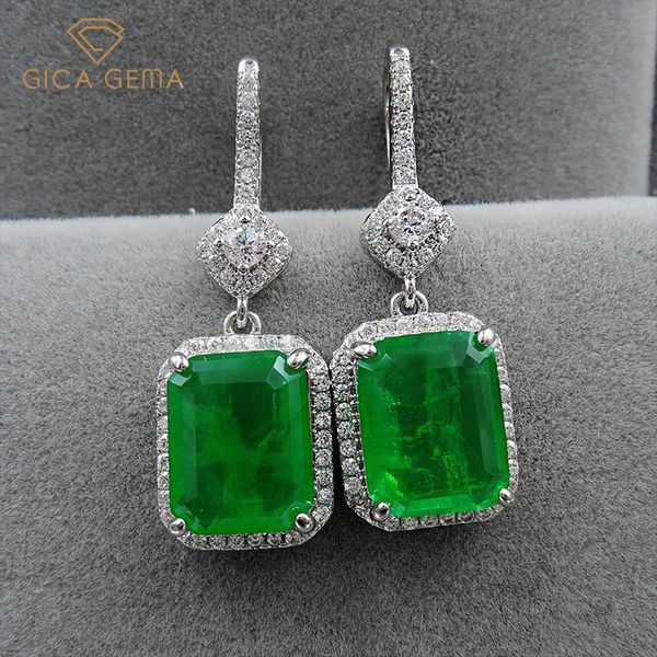 

dangle & chandelier gica gema women vintage earrings real 925 sterling silver created emerald 30mm ear drop fashion female fine jewelry prom