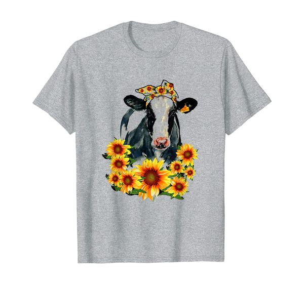 

farmer cows sunflower t-shirt, White;black