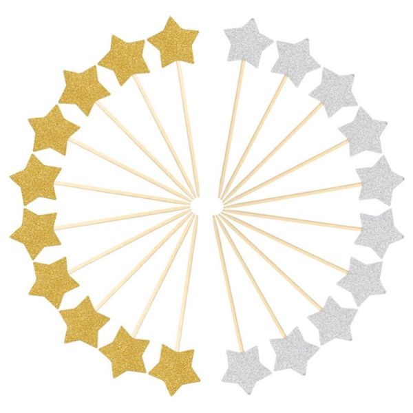 

other festive & party supplies 30pcs glitter paper star cake ers twinkle decoration ceremony cupcake ers(gold and silver, 15pcs in e
