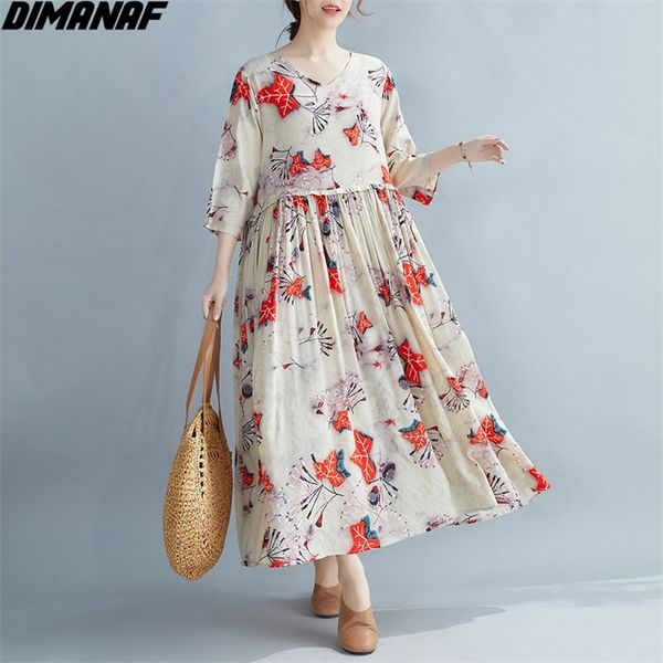 

plus size women dress patchwork linen summer sundress loose short sleeve floral v-neck vintage casual 210531, Black;gray