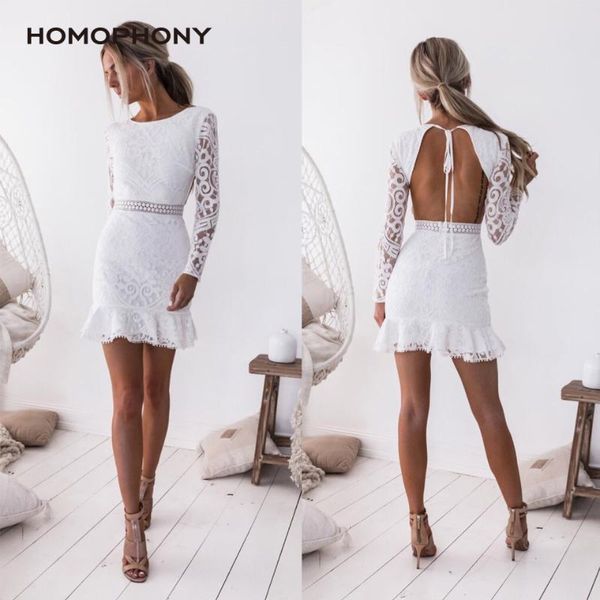 

casual dresses homophony lace dress women backless elegant ruffles long sleeve vacation mini spaghetti straps nightclub, Black;gray