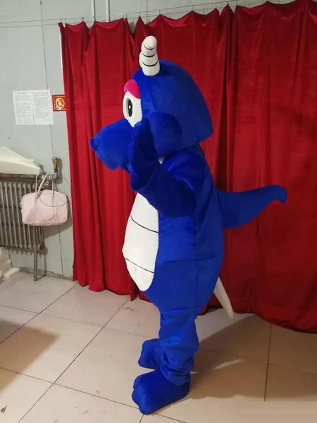 Fantasias Halloween Blue Dragon Mascot Costume Costume Cartoon Anime Personagem Christmas Fanche Party Dress Carnival Unissex Adult