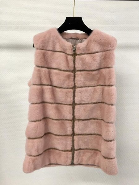 

women's vests 2021 winter lined with silk pink vest 0827, Black;white