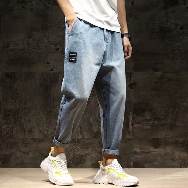 

2021 summer restore new fashion casual men jeans broek losse, Blue