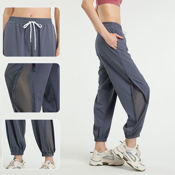 

yoga outfit nude quick-drying pants women loose running sports pockets feet dance high waist plus size fitness