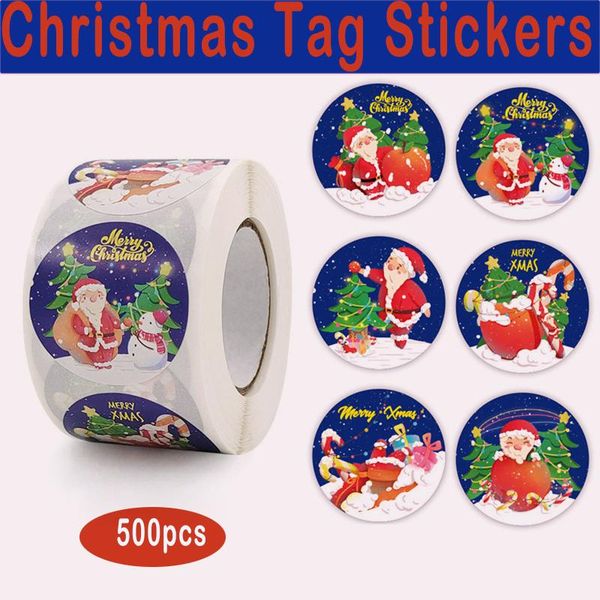

gift wrap 500pcs merry christmas stickers 1 roll candy bag labels handmade navida wrapping gifts box package sealing party