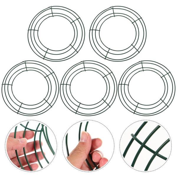 

5pcs iron wreath frame round wire wreath making ring diy macrame floral crafts