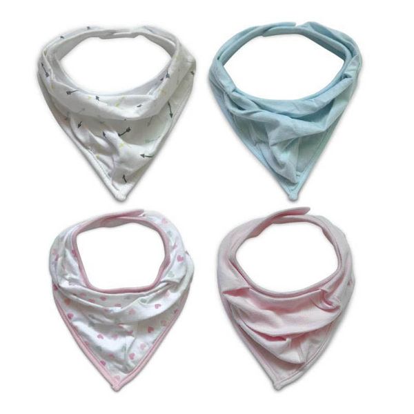

baby bibs feeding burp cloths newborn boys girls accessories cotton triangular scarf cartoon infant triangle towel neck 2pcs/sets b8390