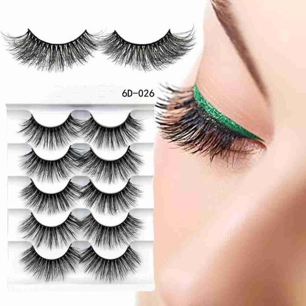 

false eyelashes 5 pairs 6d mink natural lashes soft fake extension makeup tool