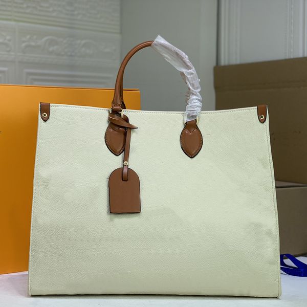 

2021 luxury fashion designer 5a embossed tote bag cowhide