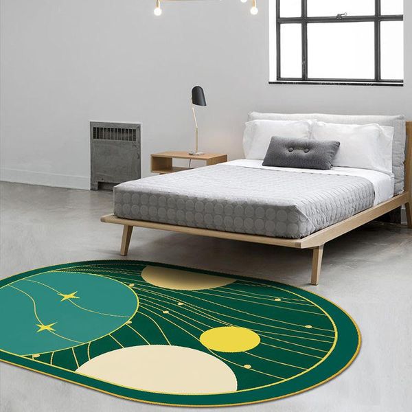 

green geometric irregular living room rug art modern carpet nordic style bedside girl rug home decoration anti-skid floor mat