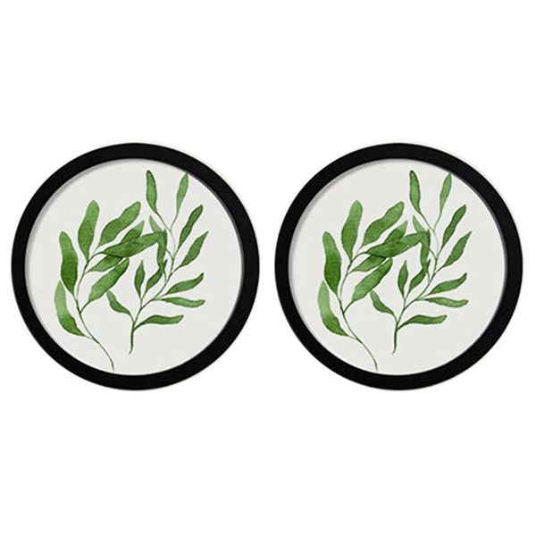 

frames 2pcs round wooden picture creative gift diy wall hanging wood holder home decoration - 7 inch & 10