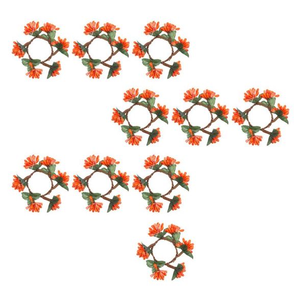 

napkin rings 10pcs small holder berry wreath for thanksgiving day (orange)