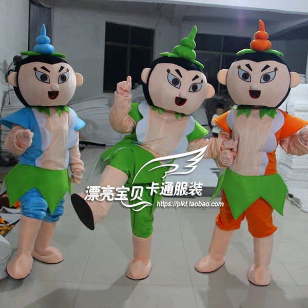 

mascot costumes gourd baby mascot costume walking doll costume props gourd baby cartoon performance doll costume carnival party, Red;yellow
