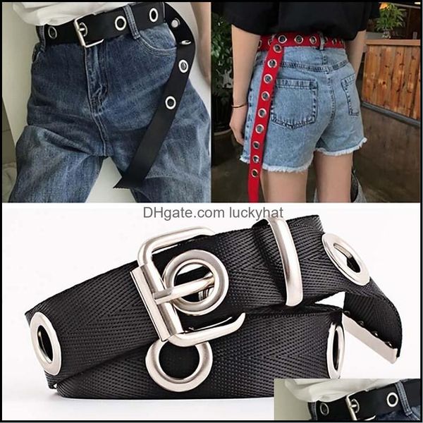 

& aessories fashion aessorieswomen ladys canvas belt big hole long casual waist cummerbunds belts drop delivery 2021 kszfw, Black;brown