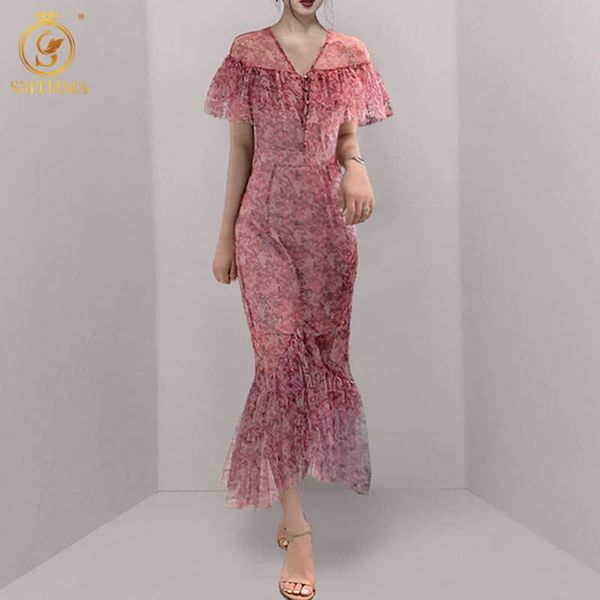 

casual dresses french short sleeve trumpet mermaid women v-neck summer print party 2021 arrival clothing pcoh, Black;gray