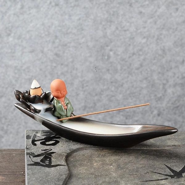 

fragrance lamps fully loaded monk set ceramics incense burner waterfall backflow home decor living decorate smoke dragon no.37