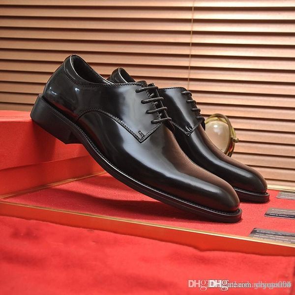 

leather brogue shoes genuine calfskin formal dress shoe lace-up wedding party leather black brown pointed toe oxford shoes