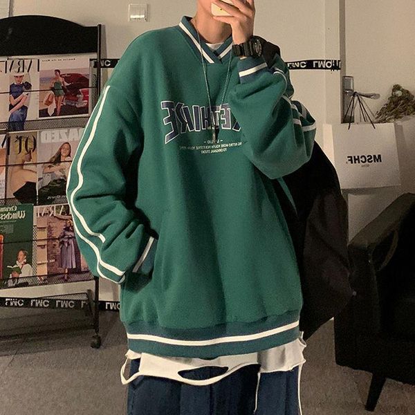 

women's hoodies & sweatshirts contrasting letter printed sweatshirt 2021 autumn hoodie v-neck loose casual gothic long-sleeved trendy f, Black